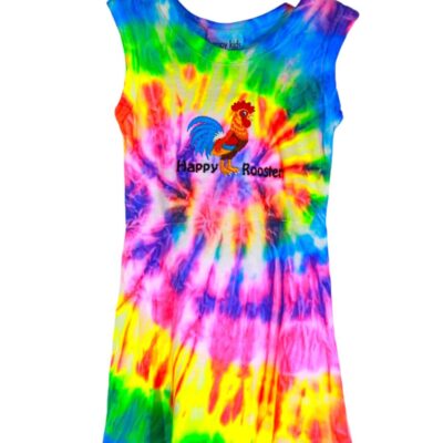 Girls Tie-Dye Dress - Happy Rooster - Sleeveless