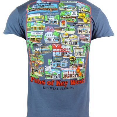 Bar Hopping T-Shirt - Key West - Blue - Pubs Of Key West