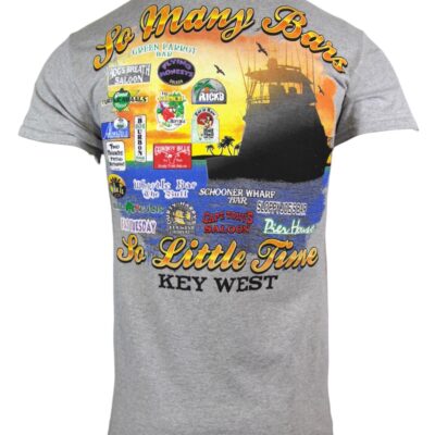 Bar Hopping T-Shirt - Key West - Light Gray - So Many Bars
